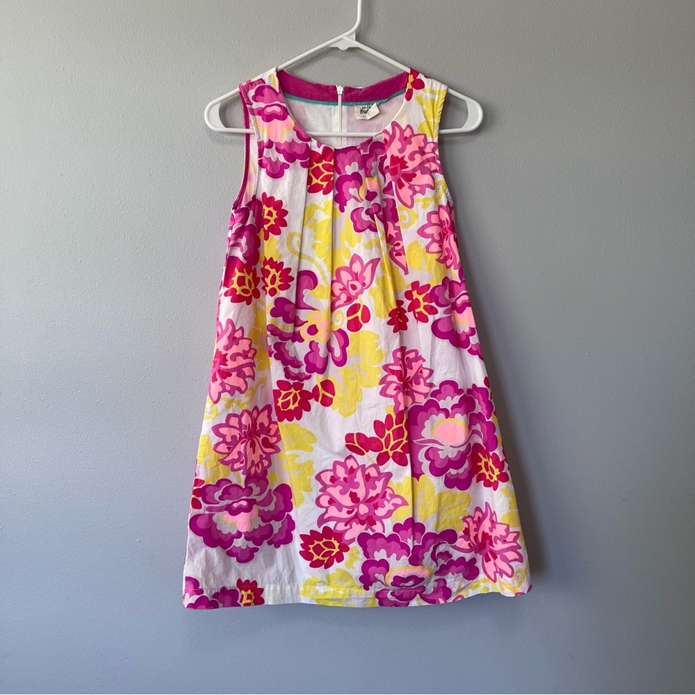 Mini Boden Bold Floral Fully Lined 100% Cotton Dress Size 11/12